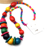 Long African Wooden Beads Necklace