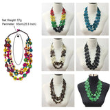 Bohemian Coconut Shell Wood Bead Pendant Necklaces