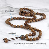 8mm Beaded Necklace Men Women Prayer Bracelet Yoga Meditation Jewelry