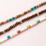 Boho Layered Wooden Bead Necklace Set Vintage Choker Jewelry