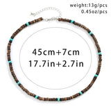 Brown Wood Beads Beaded Clavicle Necklace Men's Jewelry