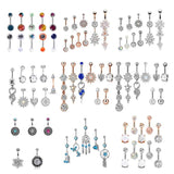 12pc Dangle Belly Ring Pack 14G Navel Piercing Bulk Sexy Belly Ring Set
