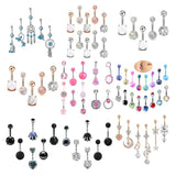 12pc Dangle Belly Ring Pack 14G Navel Piercing Bulk Sexy Belly Ring Set