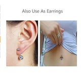 6 Pcs CZ Navel Rings Belly Button Rings 14G Stainless Steel Body Piercing
