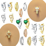 Butterfly Heart Navel Ring Stainless Steel Belly Button Piercing