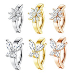 Butterfly Heart Navel Ring Stainless Steel Belly Button Piercing