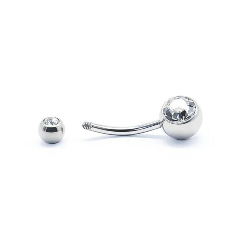 G23 Titanium Crystal Gem Navel Ring Belly Piercing - Sexy Body Jewelry