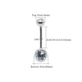 G23 Titanium Crystal Gem Navel Ring Belly Piercing - Sexy Body Jewelry
