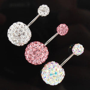 Aurora Pink Stainless Steel Belly Ring Navel Bar 16G