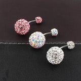 Aurora Pink Stainless Steel Belly Ring Navel Bar 16G