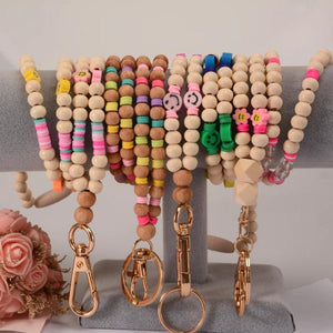 Smile Clay Beads Necklace Keychain Pendant for Women Girls