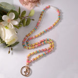 Smile Clay Beads Necklace Keychain Pendant for Women Girls