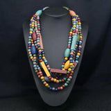 Vintage Multilayer Beads Ethnic Tassel Bib Necklace