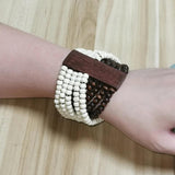 Bohemian Wood Beads Bracelet for Women Vintage Bangle