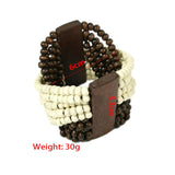 Bohemian Wood Beads Bracelet for Women Vintage Bangle