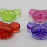 Mixed Colour Acrylic Mouse Charm Beads 36mm