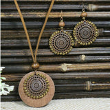 Ethnic Bronze Turquoise Necklace Set Hippy Jewelry Boho Necklaces