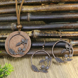 Ethnic Bronze Turquoise Necklace Set Hippy Jewelry Boho Necklaces