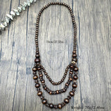 Bohemian Ethnic Style Wooden Brown Beaded Necklace for Women