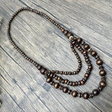 Bohemian Ethnic Style Wooden Brown Beaded Necklace for Women