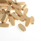 40Pcs 26x11x5mm Flat Wooden Beads for Jewelry Making DIY Rattle Necklace
