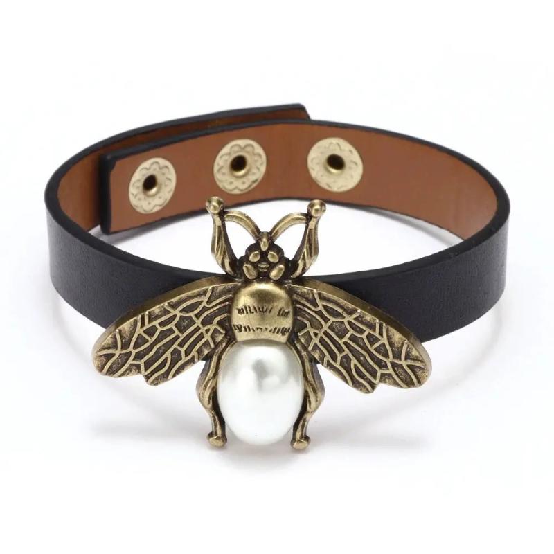 Vintage Leather Wrap Bracelet with Charm Wood Beads