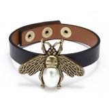 Vintage Leather Wrap Bracelet with Charm Wood Beads