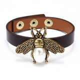 Vintage Leather Wrap Bracelet with Charm Wood Beads