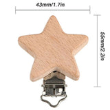 Kovict 5Pcs Beech Wooden Clips DIY Pacifier Chain Crafts Accessories