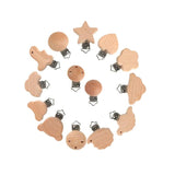 Kovict 5Pcs Beech Wooden Clips DIY Pacifier Chain Crafts Accessories