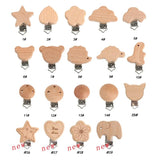 Kovict 5Pcs Beech Wooden Clips DIY Pacifier Chain Crafts Accessories