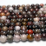 Meihan Natural Silicified Wood Smooth Loose Beads for DIY Jewelry Making