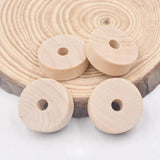30x10mm Natural Wood Rondelle Beads for DIY Crafts 10pcs