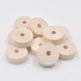 30x10mm Natural Wood Rondelle Beads for DIY Crafts 10pcs