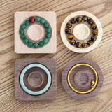 Wooden Round Jewelry Display Tray for Bracelets Charms Beaded Bracelet