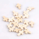 Natural Wooden Cross Geometric Spacer Beads 100pcs