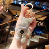 Rhinestone Bear Keychain Number Car Pendant Ring Holder Bag Llaveros