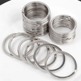 1-50Pcs Polished Silver Keyring Stainless Steel Hole Flat Key Ring Key Chain