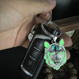 Gothic Wolf Glow In The Dark Keychain