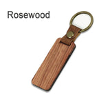 Personalized PU Leather Wooden Keychain DIY Wood Keyring Engraved Car Key Chains