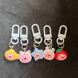 Loopy Key Chain Cartoon Starfish Fish Pendant Strawberry Rabbit Key Ring