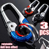 3pcs Stainless Steel Creative Key Holder Car Keychain Keyring Men Key Chain