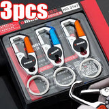 3pcs Stainless Steel Creative Key Holder Car Keychain Keyring Men Key Chain