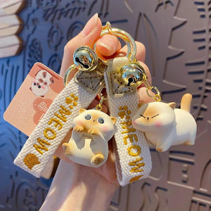 Cat Key Chains Resin Animal Keychain Car Bag Charm Pendant