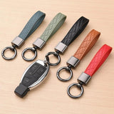 Plaid Keychain 5 Colors Leather Car Key Ring Holder Gift