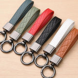 Plaid Keychain 5 Colors Leather Car Key Ring Holder Gift