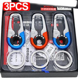 Car Keychain Stainless Steel Buckle Double Ring Auto Key Chain Keyring