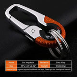 Car Keychain Stainless Steel Buckle Double Ring Auto Key Chain Keyring