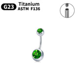 Internally Threaded Women Belly Button Ring with Zircon Opal