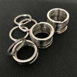 Silver Keyring Stainless Steel Hole Flat Key Ring Key Chain Rhodium Plated